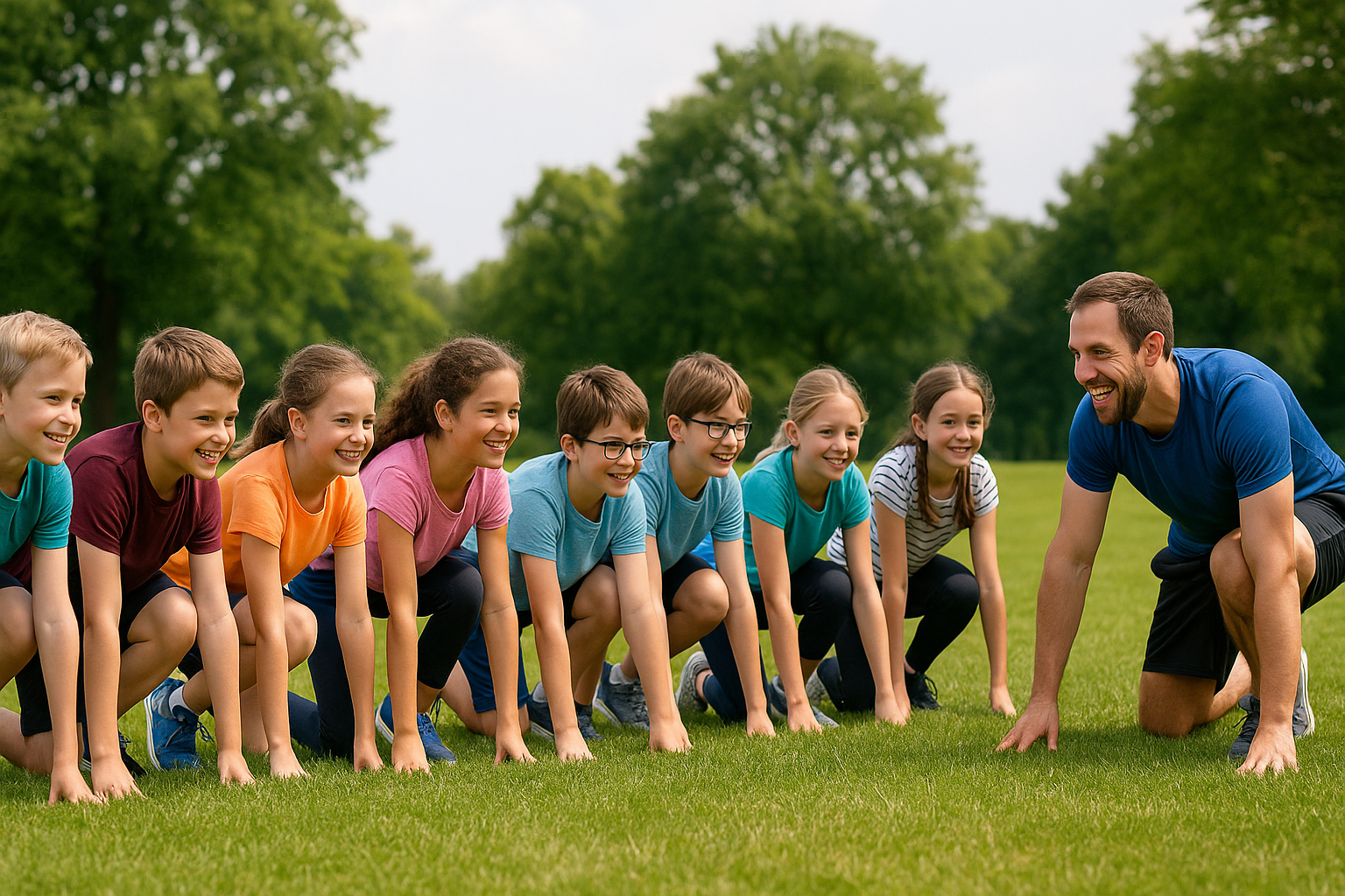 enfants sport plein air cohesion ecole coach